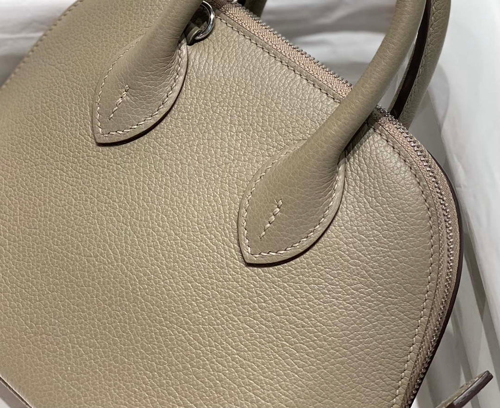 Hermes 316419 Bolide 1923 Mini Leather Bag Gray H900965
