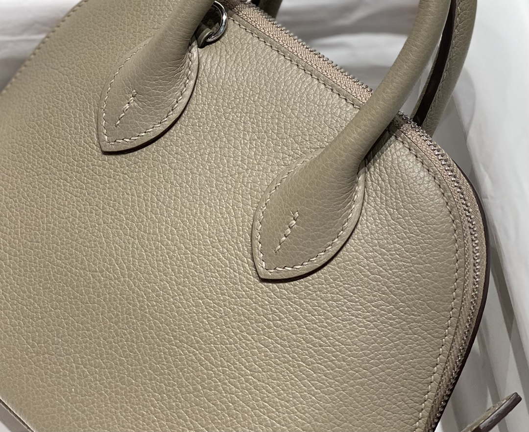 Hermes 316419 Bolide 1923 Mini Leather Bag Gray H900965 - Default Title - View 6