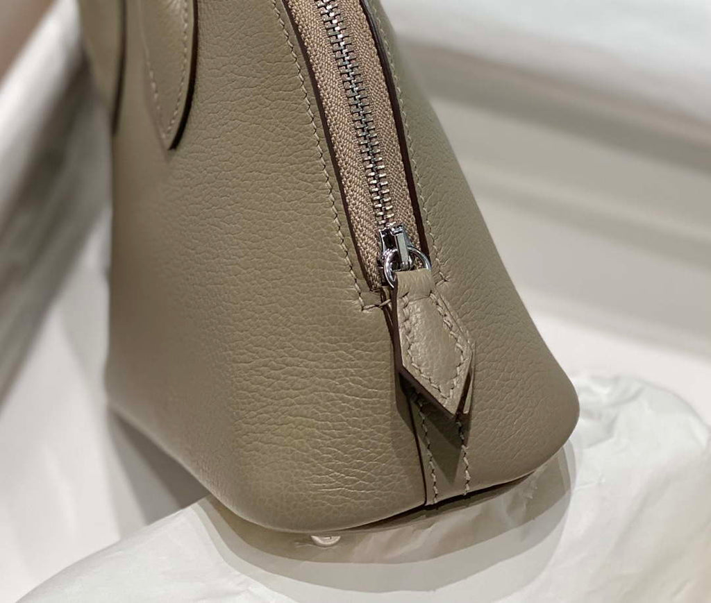 Hermes 316419 Bolide 1923 Mini Leather Bag Gray H900965