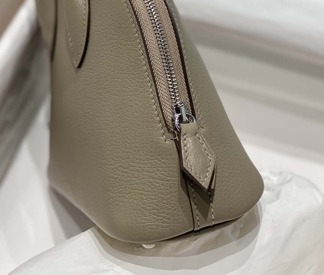 Hermes 316419 Bolide 1923 Mini Leather Bag Gray H900965