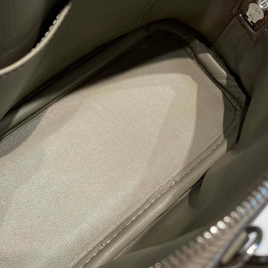 Hermes 316419 Bolide 1923 Mini Leather Bag Gray H900965
