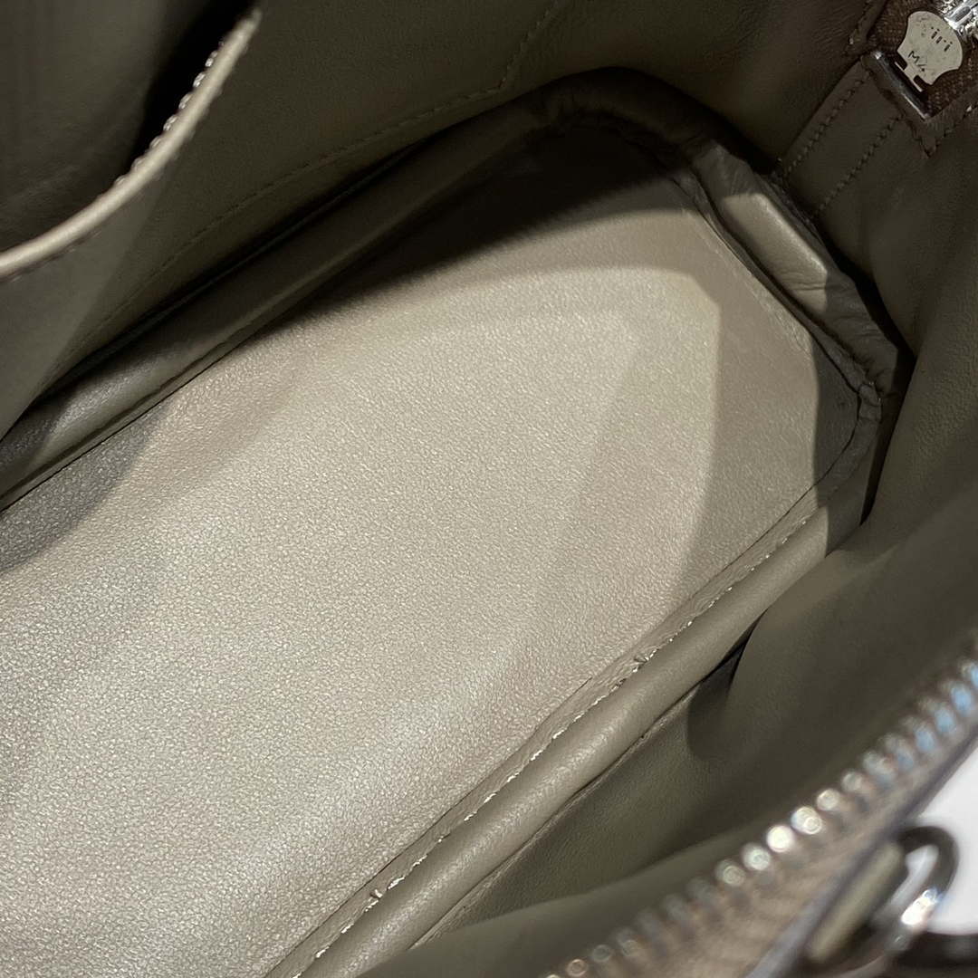 Hermes 316419 Bolide 1923 Mini Leather Bag Gray H900965