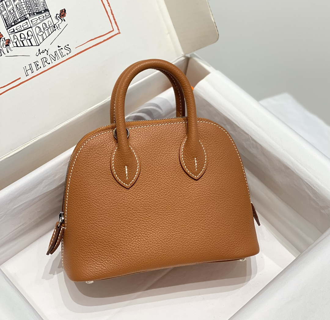 Hermes 316419 Bolide 1923 Mini Leather Bag H900973 - Sliver - View 1
