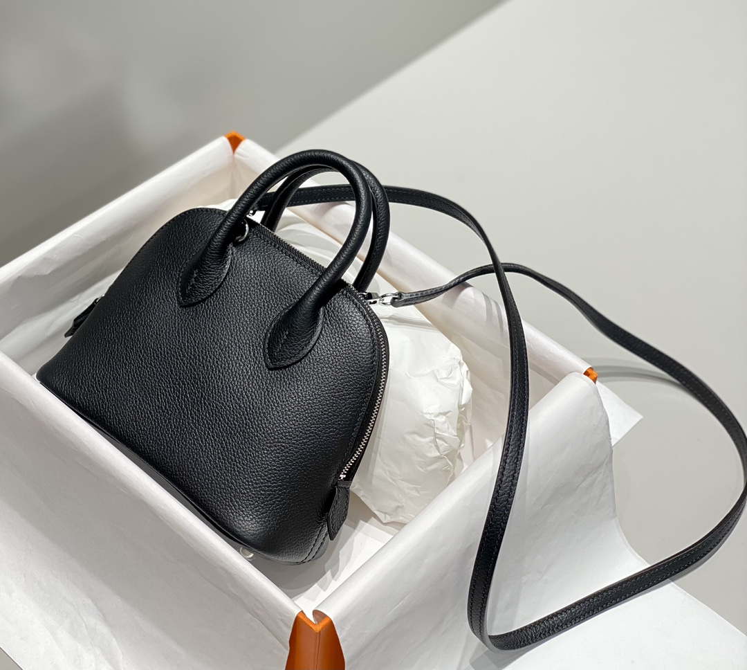 Hermes 316419 Bolide 1923 Mini Leather Bag H900975 - Sliver - View 3