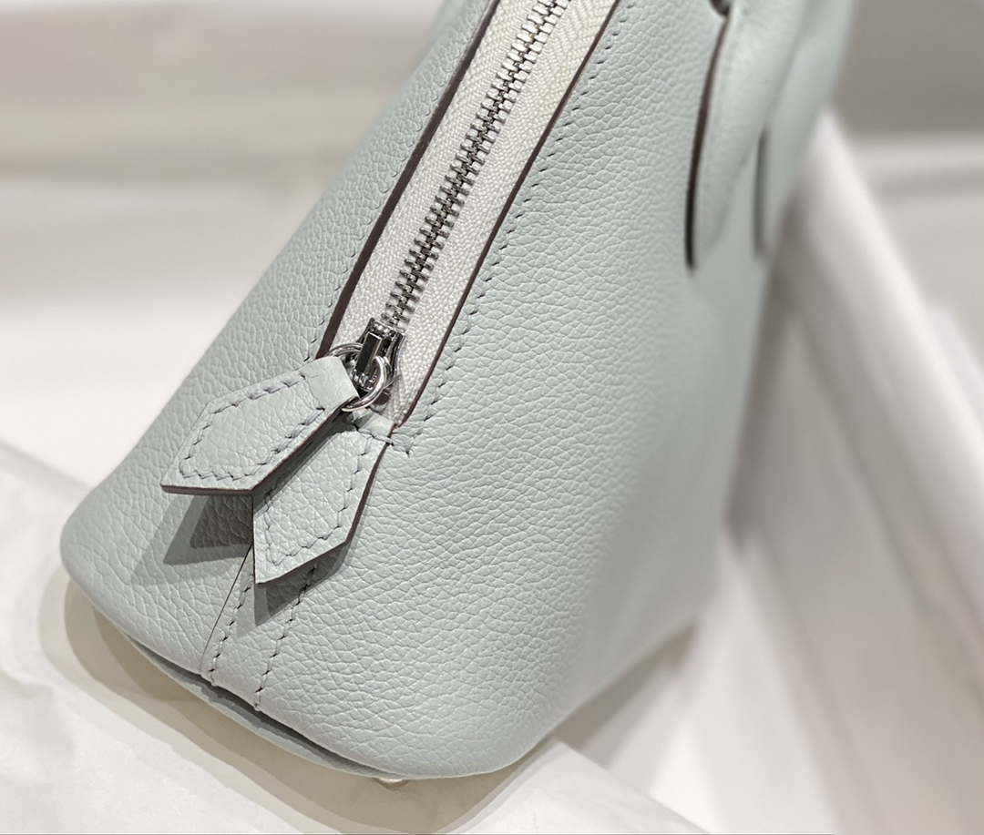 Hermes 316419 Bolide 1923 Mini Leather Bag Holy Grail Blue H900968 - Default Title - View 7