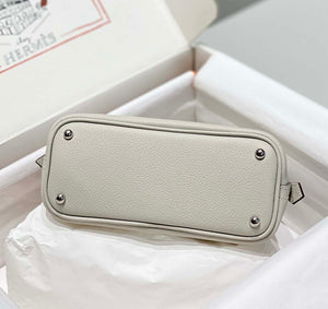 Hermes 316419 Bolide 1923 Mini Leather Bag pearl Gray H900967 - Default Title - View 4