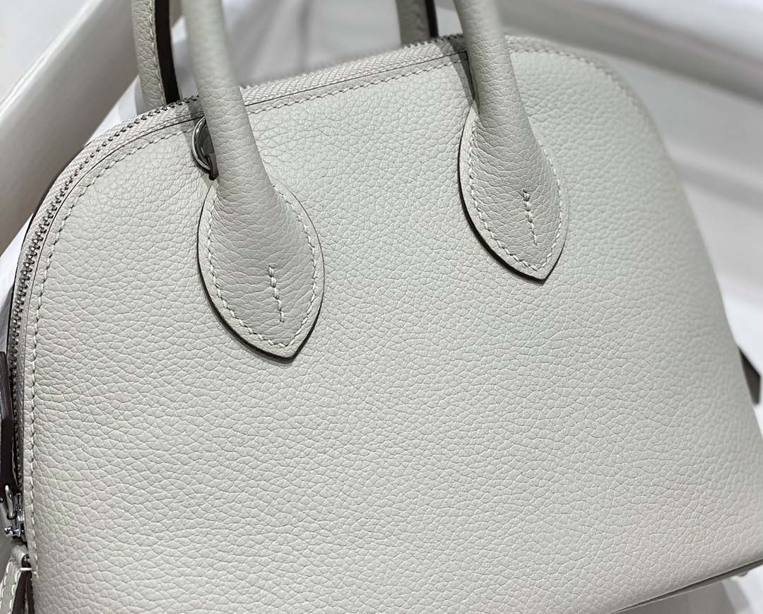 Hermes 316419 Bolide 1923 Mini Leather Bag pearl Gray H900967