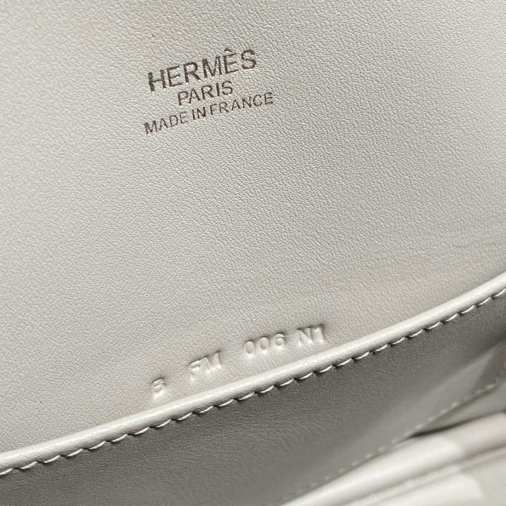 Hermes 316419 Bolide 1923 Mini Leather Bag pearl Gray H900967