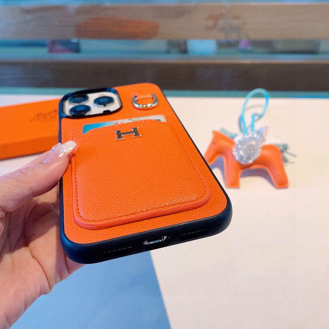 Hermes Apple Iphone Leather Premium Deluxe Phone Case H66327 - iPhone15pro max £¨6.7£© - View 9