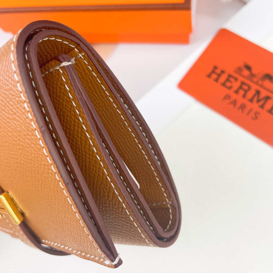 Hermes Bearn wallet Epsom calfskin mini wallet H20900 - Gold - View 7
