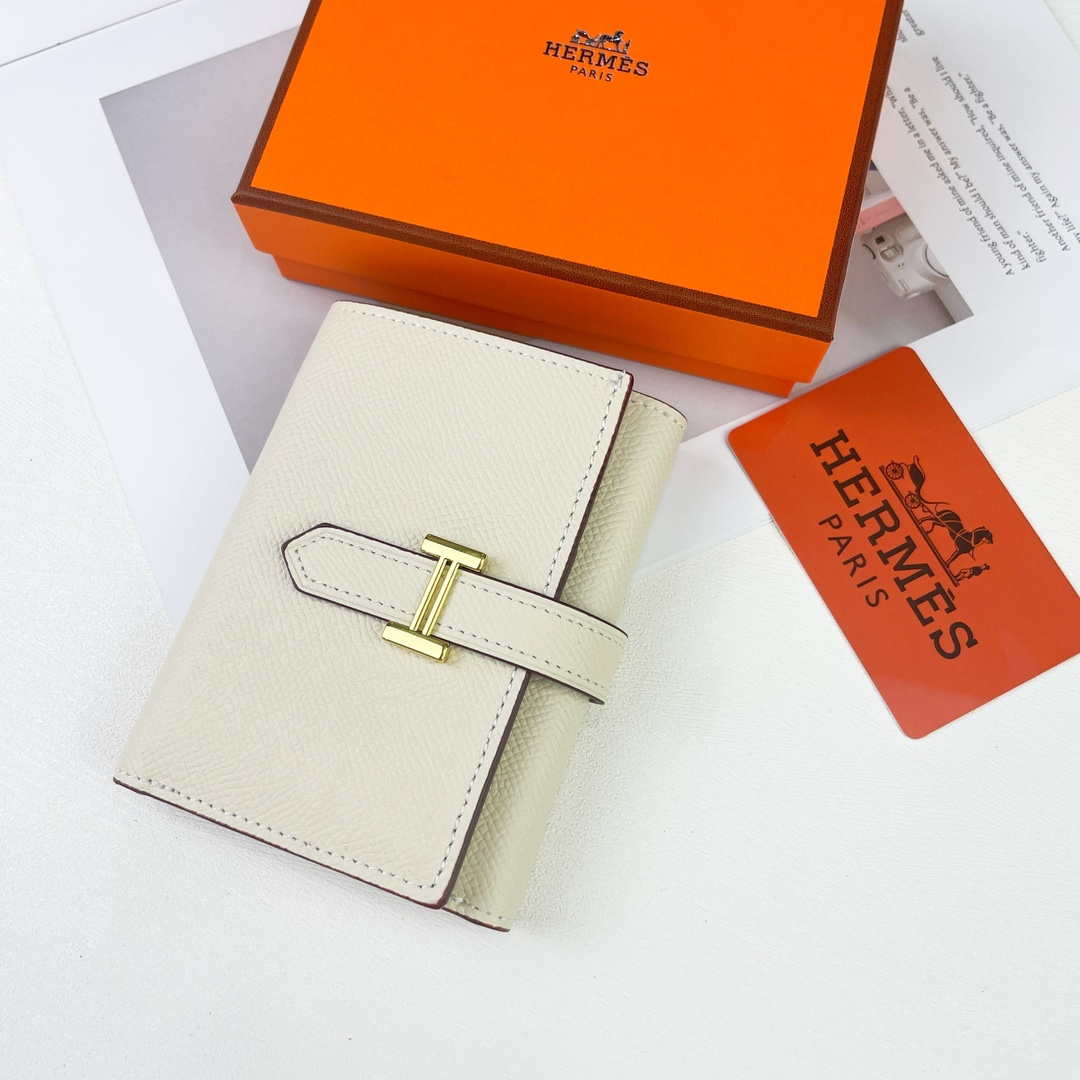 Hermes Bearn wallet Epsom calfskin mini wallet H20906 - Gold - View 1
