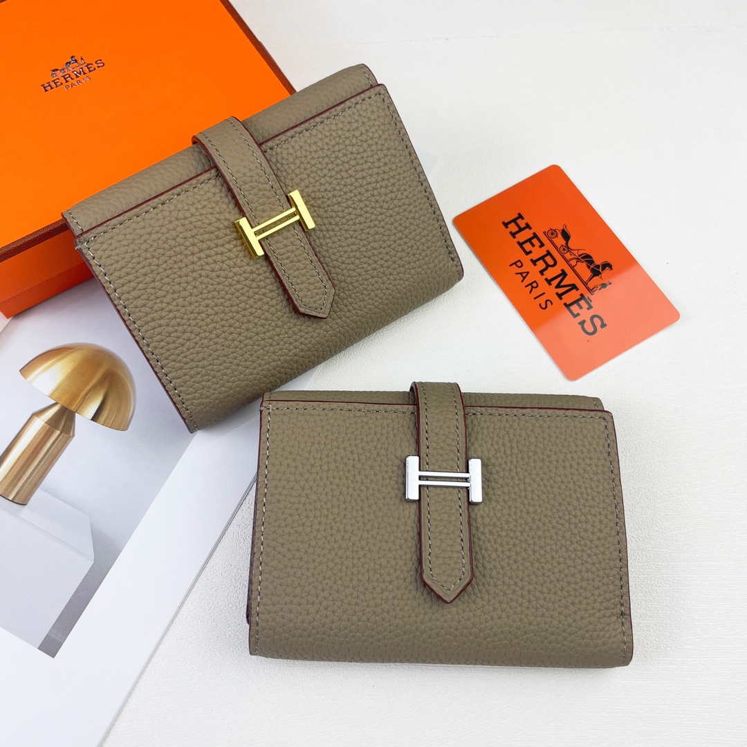 Hermes Bearn wallet Togo Leather mini wallet H20915 - Gold - View 1