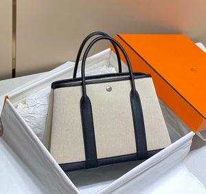 Hermes Beige Canvas Garden Party 30cm Bag H239050 - Default Title - View 1