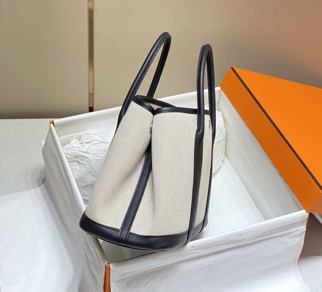 Hermes Beige Canvas Garden Party 30cm Bag H239050 - Default Title - View 3