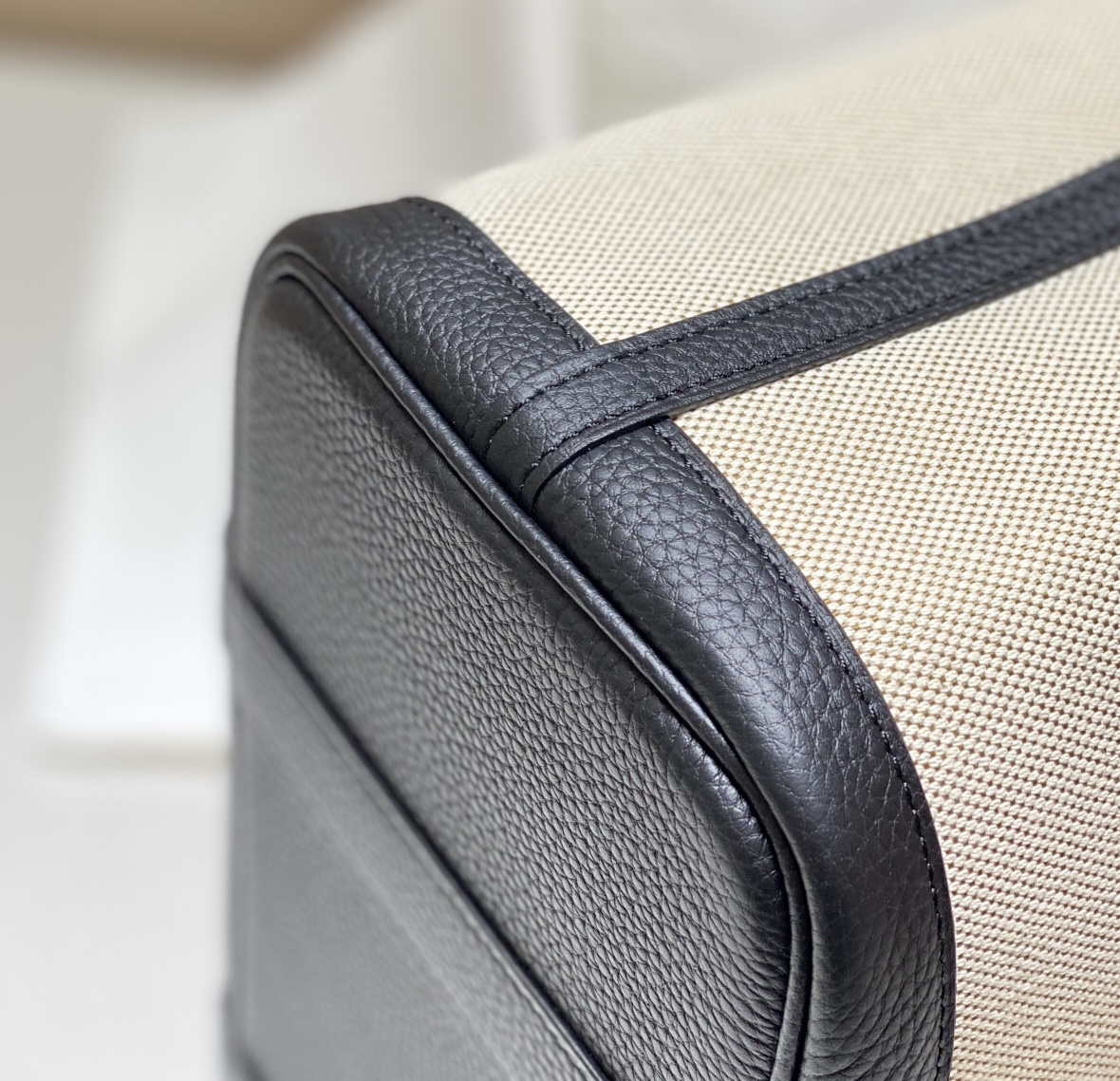 Hermes Beige Canvas and Black leather Garden Party 30cm Bag H239051 - Default Title - View 5