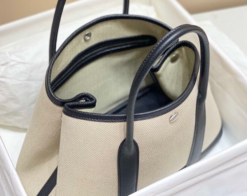 Hermes Beige Canvas Garden Party 30cm Bag H239050