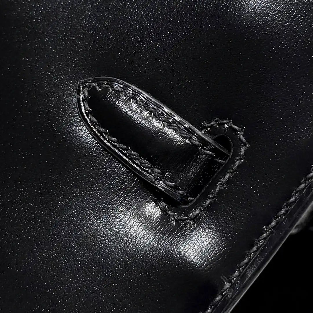 Hermes Birkin 25 Box Bag Black Silver Buckle  H92111