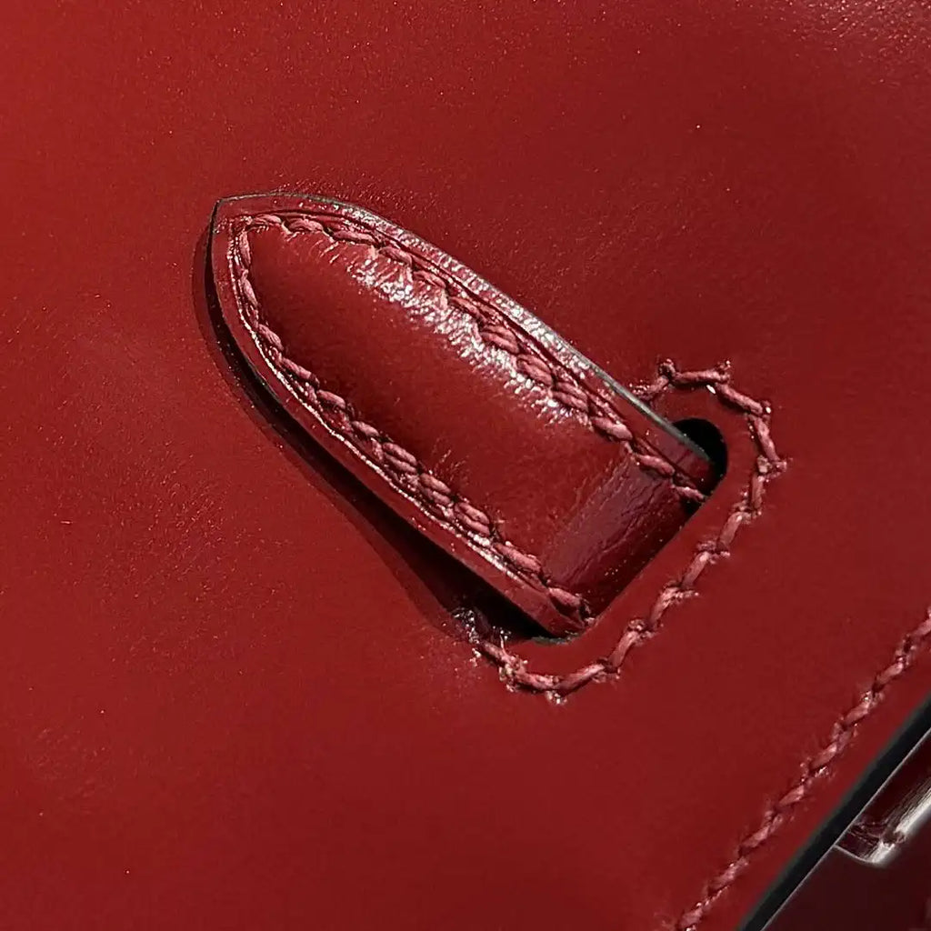 Hermes Birkin 25 Box Bag Red Silver Buckle  H92110