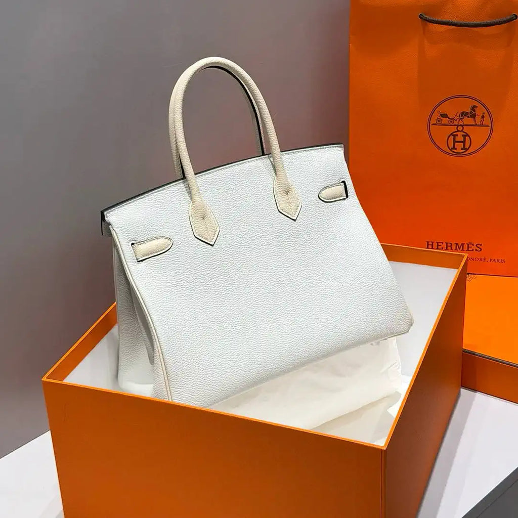 Hermes Birkin 30 Togo Leahter Bag Silver Hardware H92121