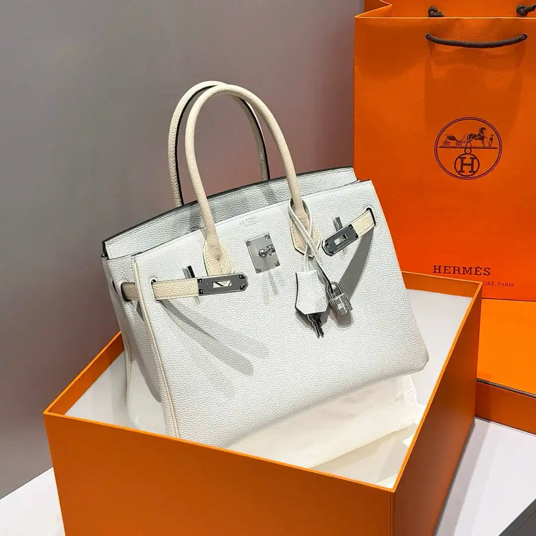 Hermes Birkin 30 Togo Leahter Bag Silver Hardware H92121