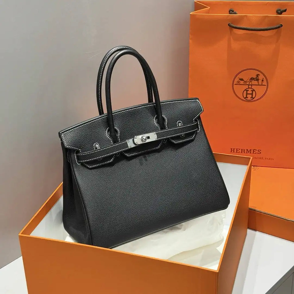 Hermes Birkin 30 Togo Leahter Bag Silver Hardware H92122
