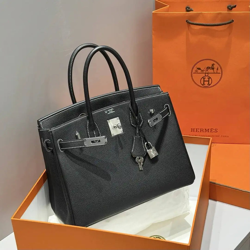 Hermes Birkin 30 Togo Leahter Bag Silver Hardware H92122