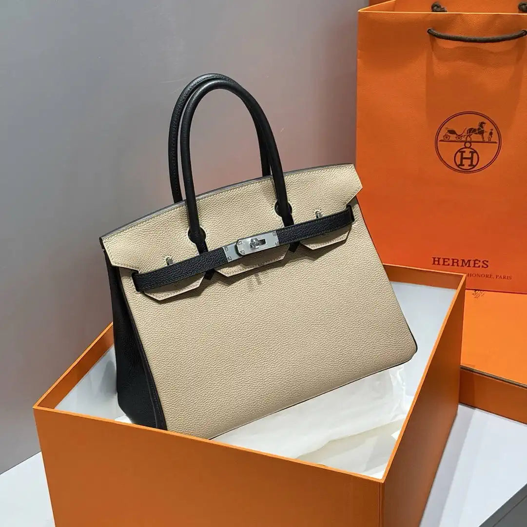 Hermes Birkin 30 Togo Leahter Bag Silver Hardware H92123