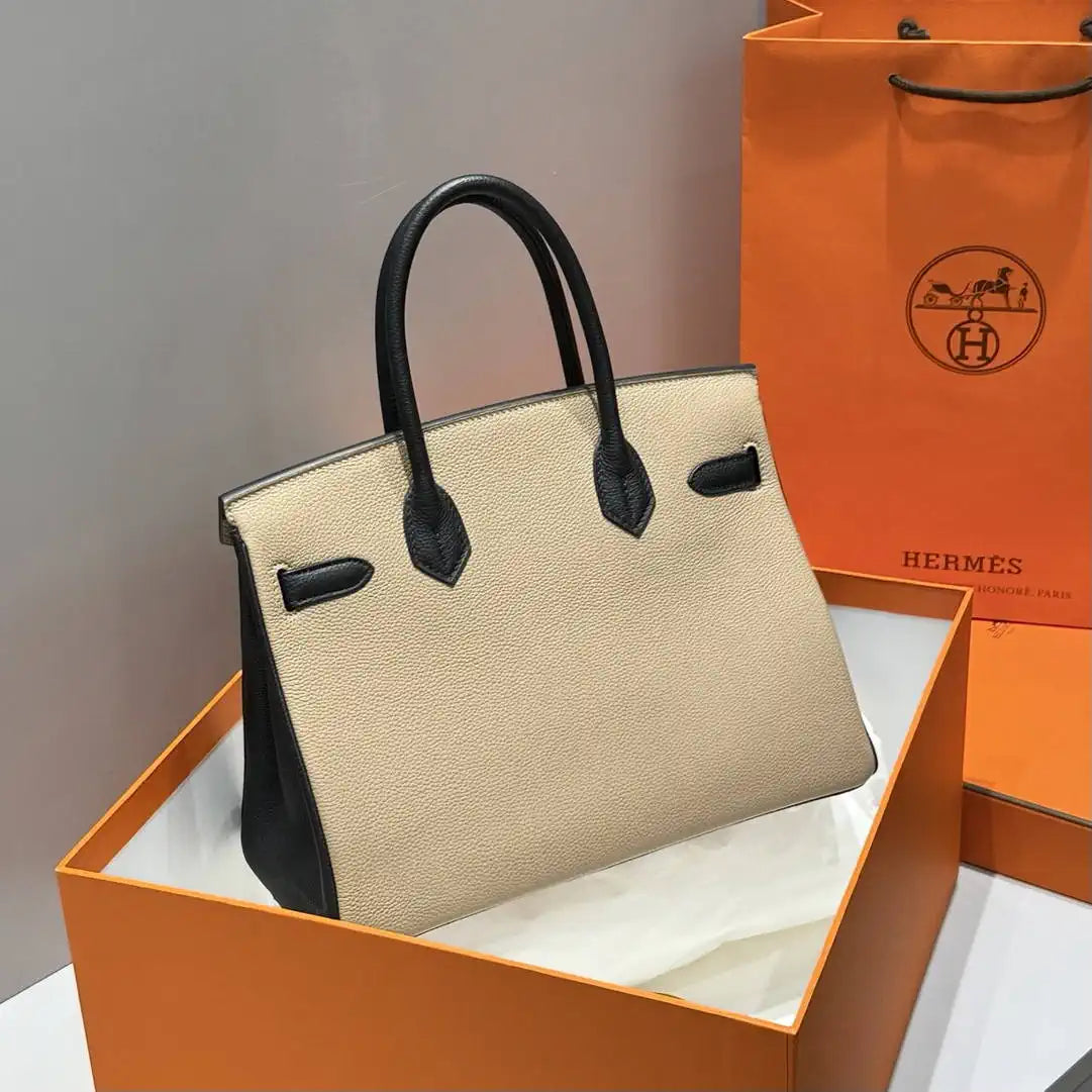 Hermes Birkin 30 Togo Leahter Bag Silver Hardware H92123