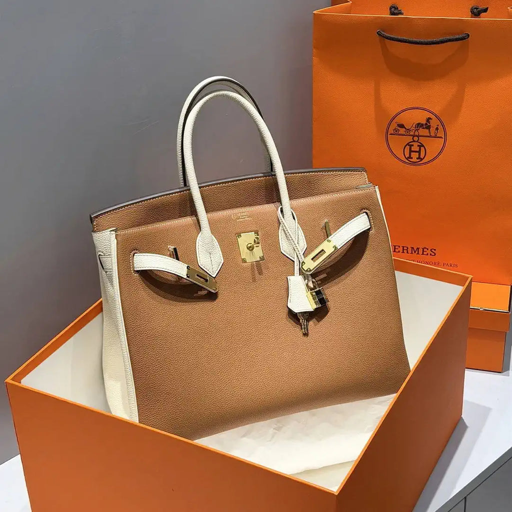 Hermes Birkin 35 Togo Leahter Bag Gold Hardware H92125