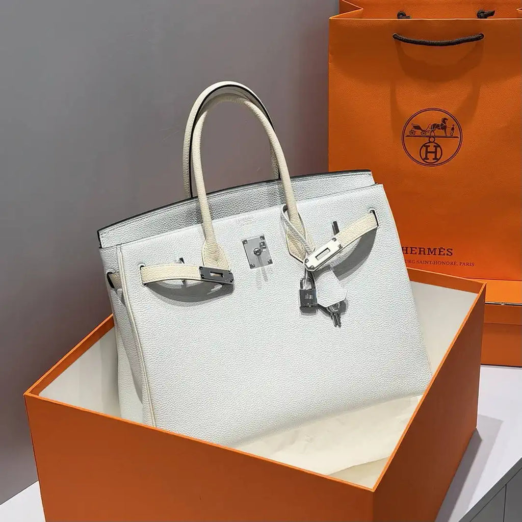 Hermes Birkin 35 Togo Leahter Bag Silver Hardware H92126
