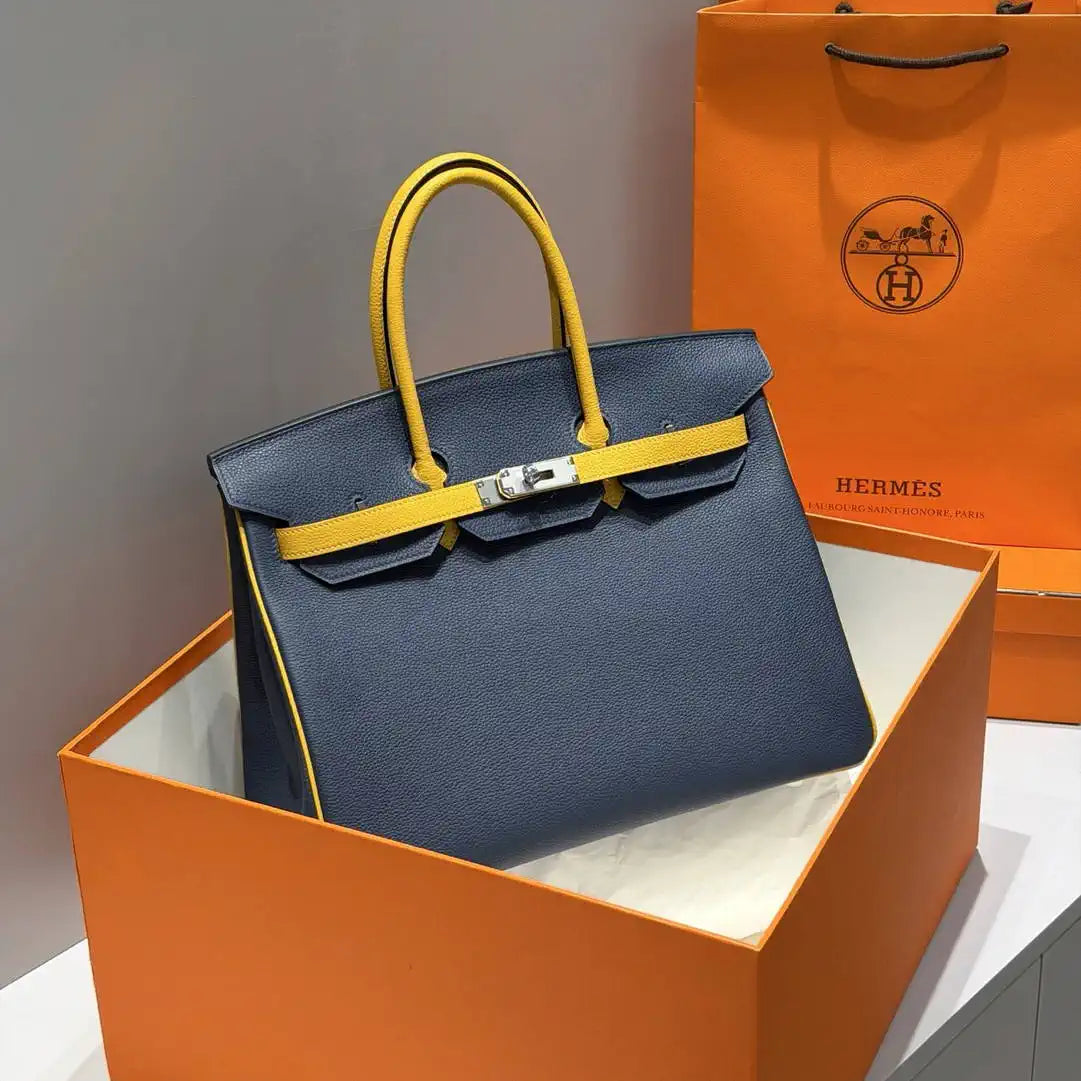 Hermes Birkin 35 Togo Leahter Bag Silver Hardware H92129