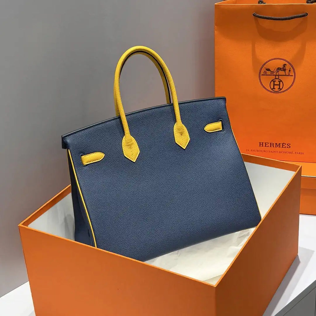 Hermes Birkin 35 Togo Leahter Bag Silver Hardware H92129