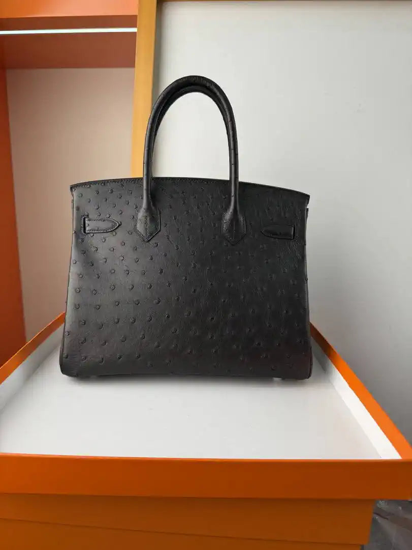 Hermes Birkin Bag Ostrich Leather 30 Fully Handmade H92080