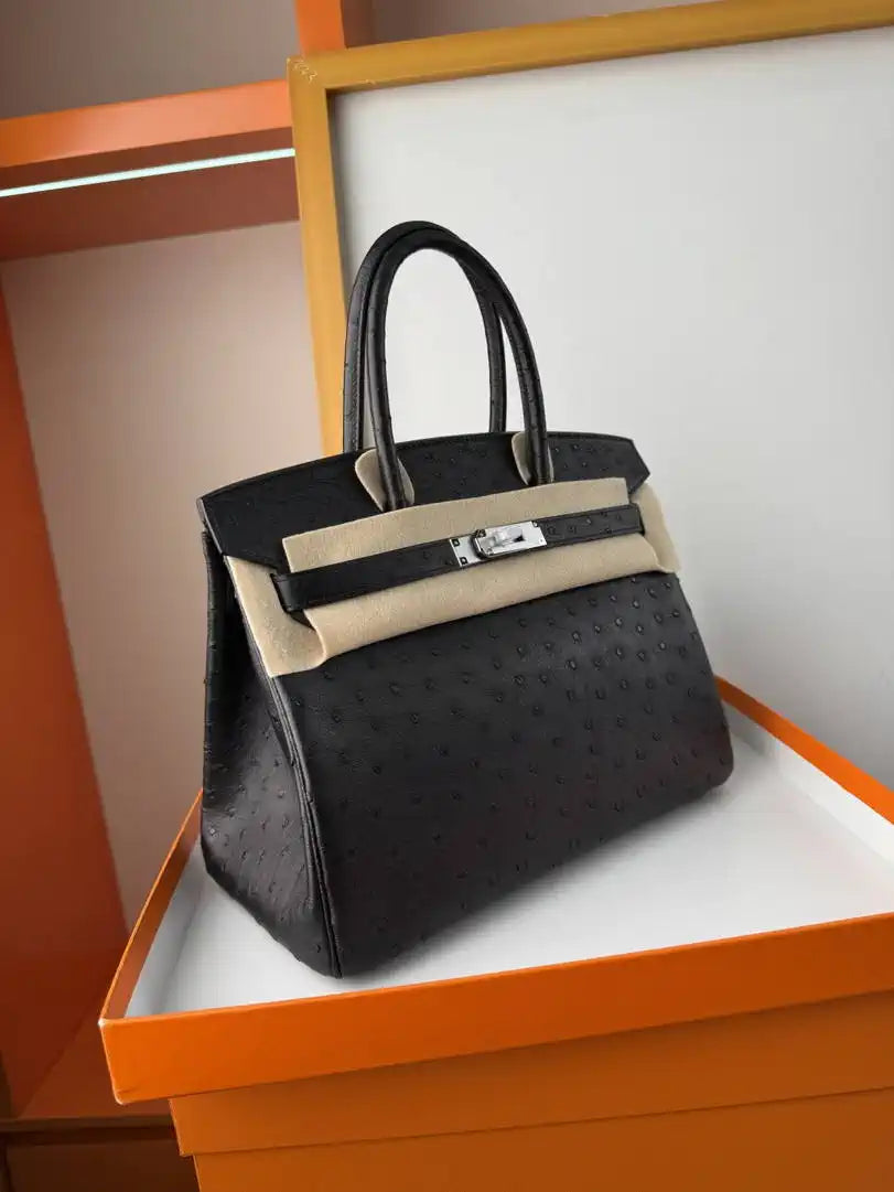 Hermes Birkin Bag Ostrich Leather 30 Fully Handmade H92080