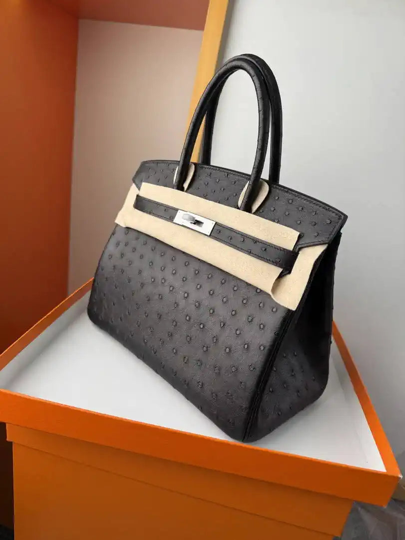 Hermes Birkin Bag Ostrich Leather 30 Fully Handmade H92080