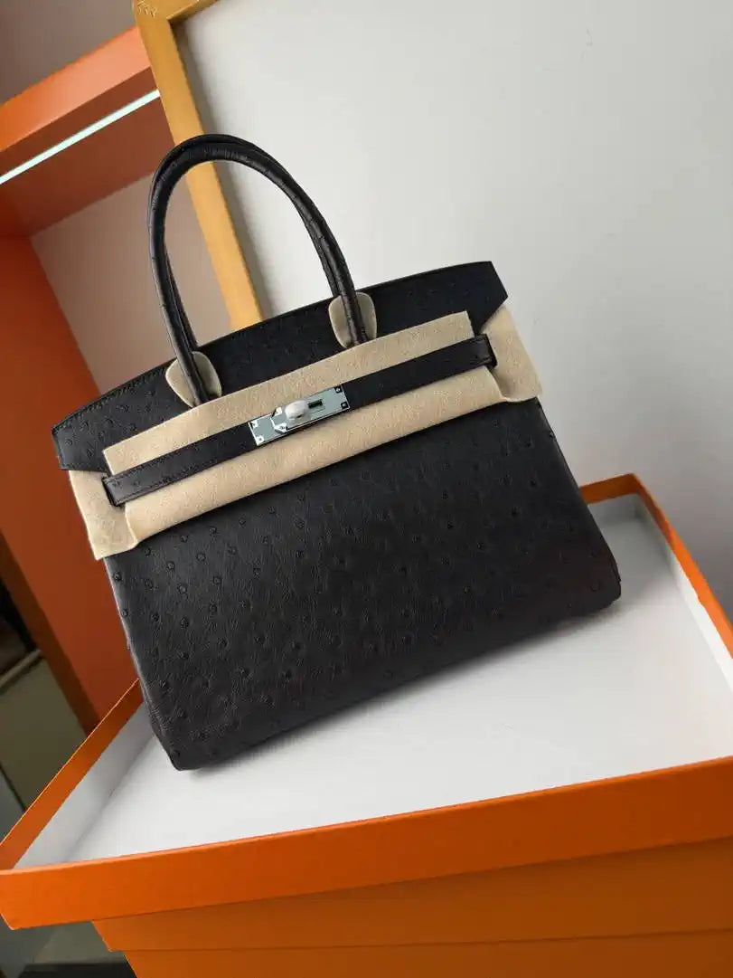 Hermes Birkin Bag Ostrich Leather 30 Fully Handmade H92080