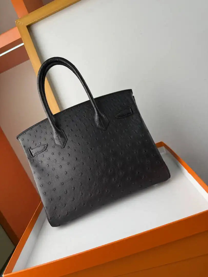 Hermes Birkin Bag Ostrich Leather 30 Fully Handmade H92080