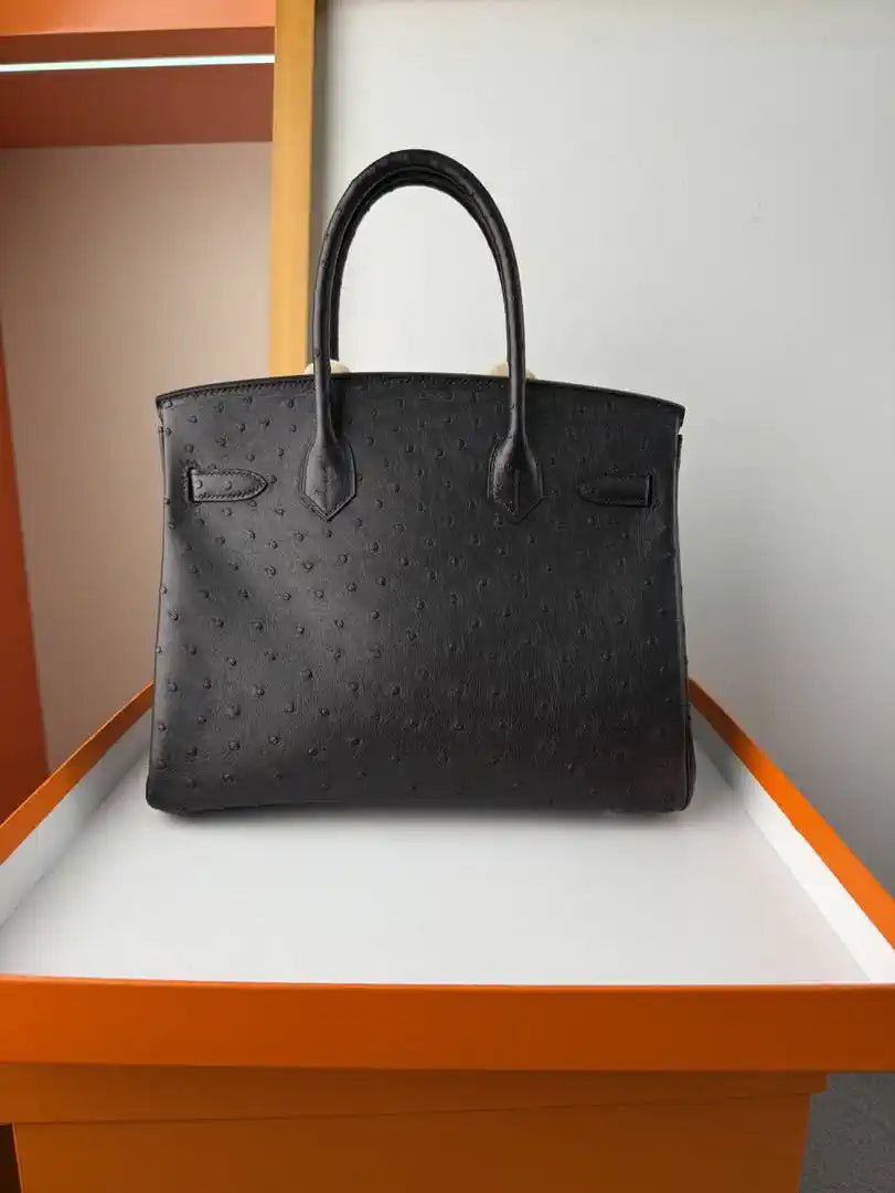 Hermes Birkin Bag Ostrich Leather 30 Fully Handmade H92081