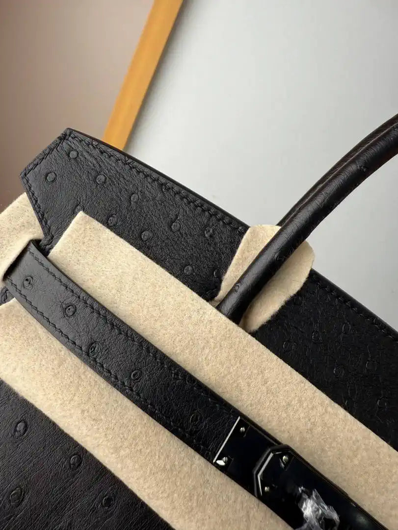 Hermes Birkin Bag Ostrich Leather 30 Fully Handmade H92081