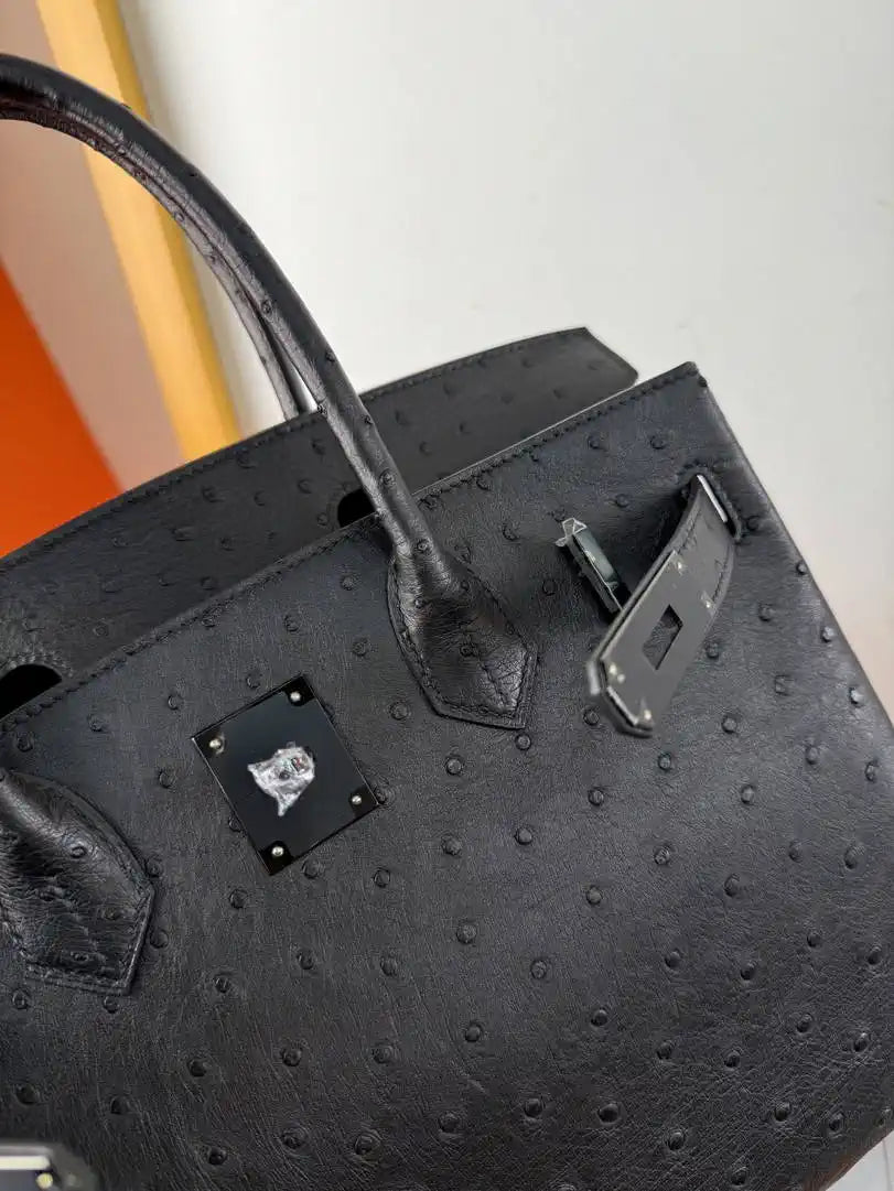 Hermes Birkin Bag Ostrich Leather 30 Fully Handmade H92081