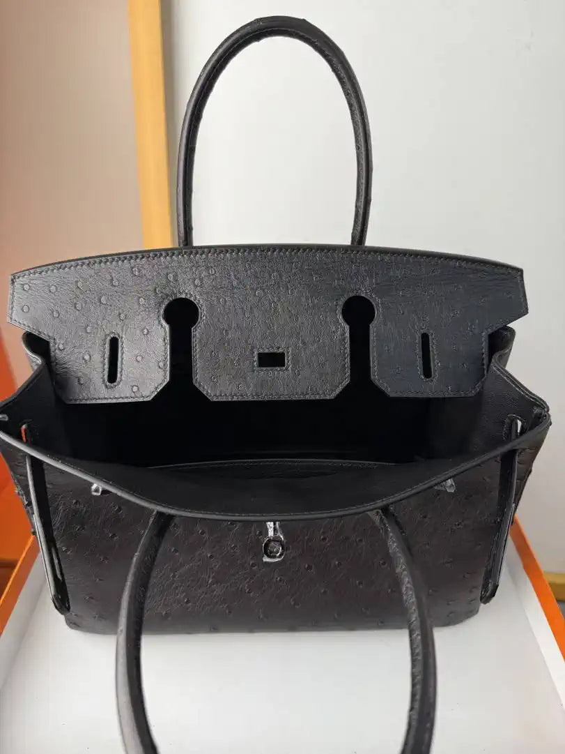 Hermes Birkin Bag Ostrich Leather 30 Fully Handmade H92081