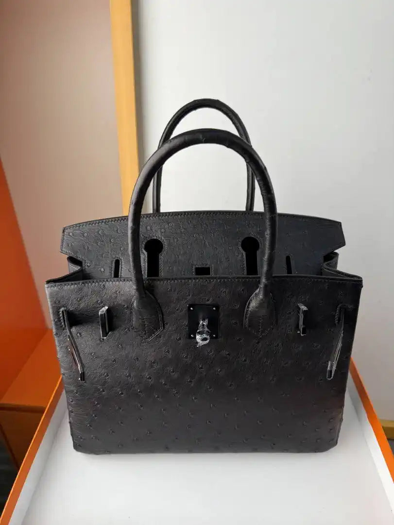 Hermes Birkin Bag Ostrich Leather 30 Fully Handmade H92081