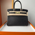 Hermes Birkin Bag Ostrich Leather 30 Fully Handmade H92082