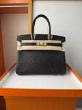 Hermes Birkin Bag Ostrich Leather 30 Fully Handmade H92082