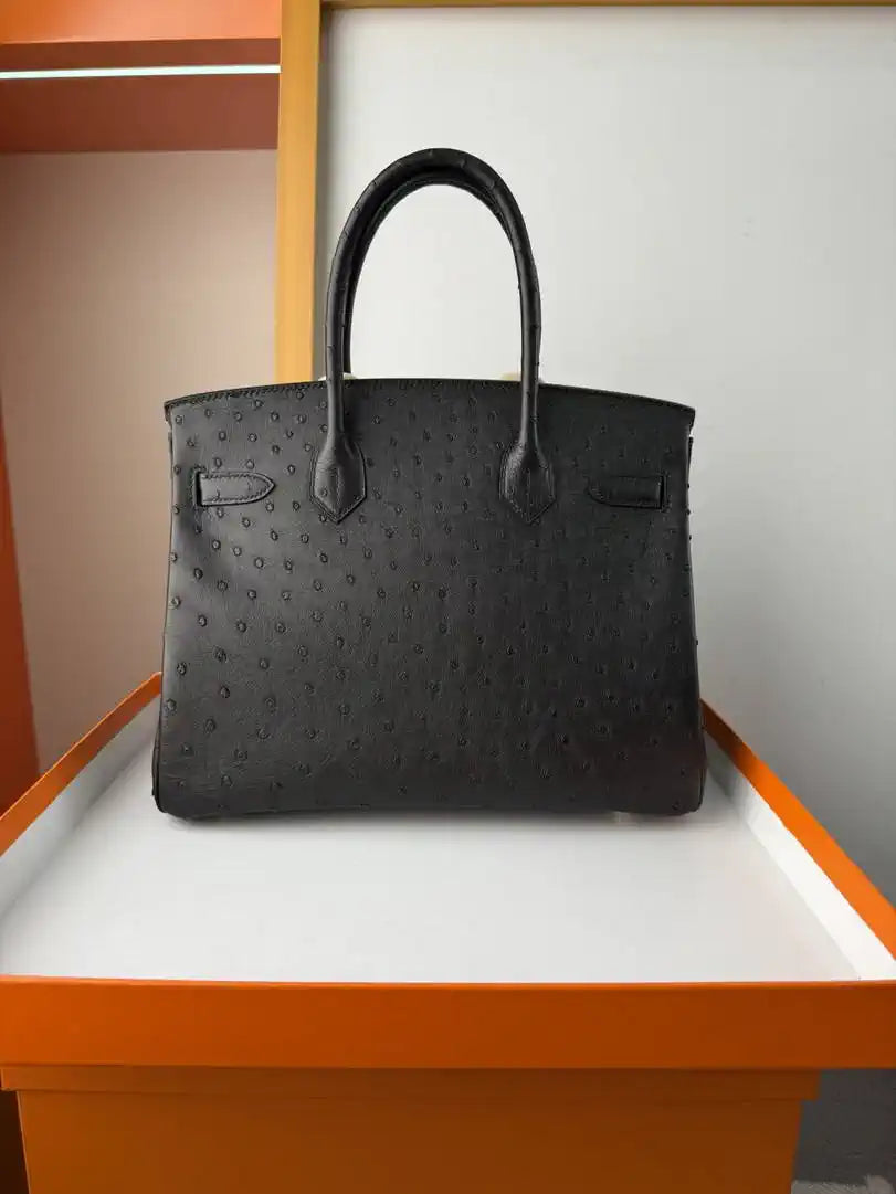 Hermes Birkin Bag Ostrich Leather 30 Fully Handmade H92082
