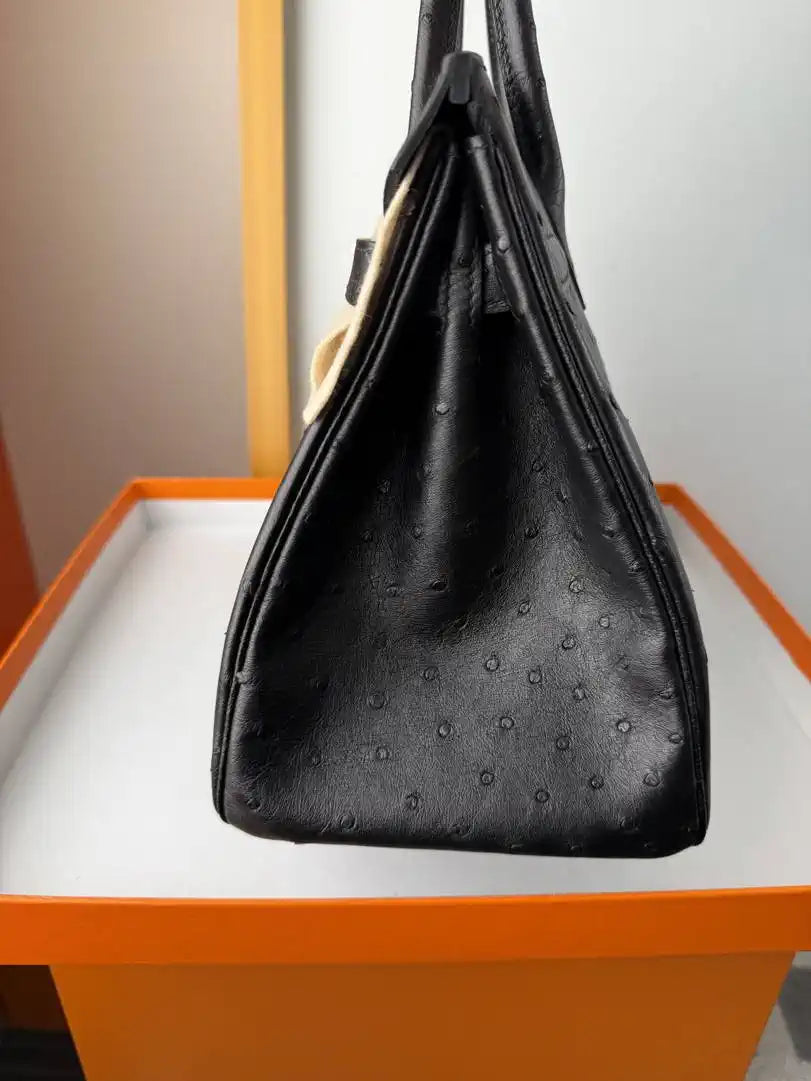 Hermes Birkin Bag Ostrich Leather 30 Fully Handmade H92082