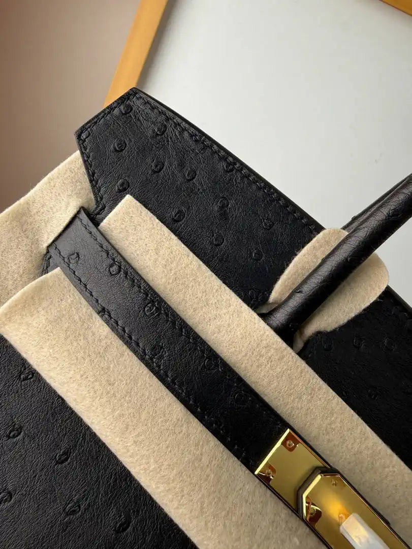 Hermes Birkin Bag Ostrich Leather 30 Fully Handmade H92082