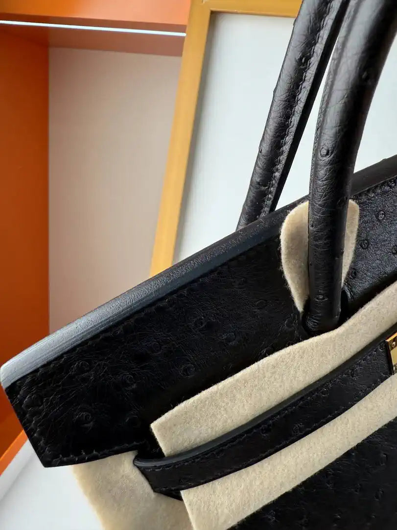 Hermes Birkin Bag Ostrich Leather 30 Fully Handmade H92082
