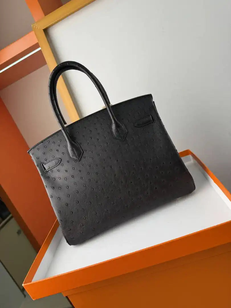 Hermes Birkin Bag Ostrich Leather 30 Fully Handmade H92082