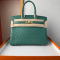 Hermes Birkin Bag Ostrich Leather 30 Fully Handmade H92083